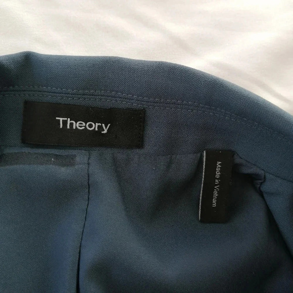 Theory Brixmill Betoken Virgin Wool Single Breasted Blazer Suit Jacket Blue 0 - Picture 13 of 17